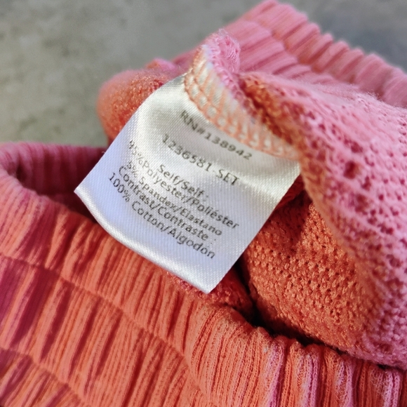 On Twelfth Ribbed Knit Pink Pull On Shorts Coquette Pockets Size Medium - Picture 5 of 9